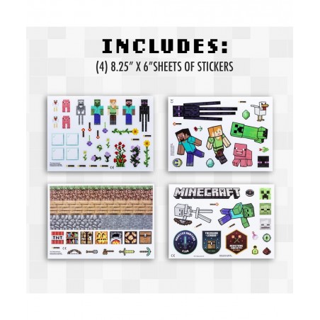 Minecraft Gadget Decals - Includes 4 Sheets Removable Vinyl Stickers $22.29 Kids' Stickers