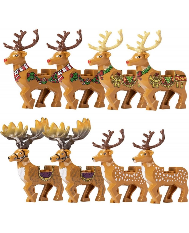 Christmas Reindeer Figures Animals Building Blocks Model Brick Set Accessories Decorations Christmas Tree Ornaments Toys Comp...