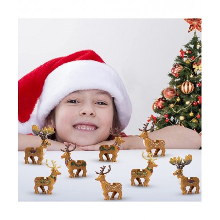 Christmas Reindeer Figures Animals Building Blocks Model Brick Set Accessories Decorations Christmas Tree Ornaments Toys Comp...