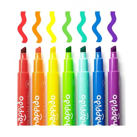 Happido Double-Ended Markers 24 Colors - Non-Toxic Brightly Colored Markers for Kids Coloring Drawing Crafts and More Comes w...