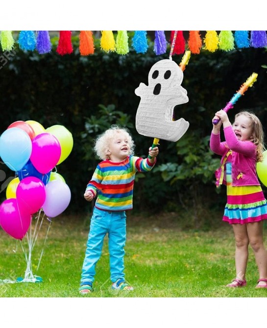 Spooky Ghost Pinata - Halloween Pinata Mexican Decorations for Birthday Parties Themed Fillable Pinata for Candy Toys and Tre...
