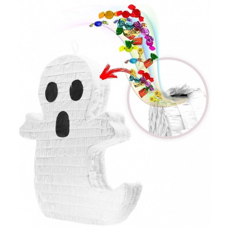 Spooky Ghost Pinata - Halloween Pinata Mexican Decorations for Birthday Parties Themed Fillable Pinata for Candy Toys and Tre...