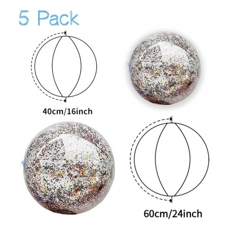 Beach Ball Jumbo Pool Games Ball Giant Glitter Inflatable Clear Beach Ball Water Play Toys Balls Beach Party Decorations Summ...
