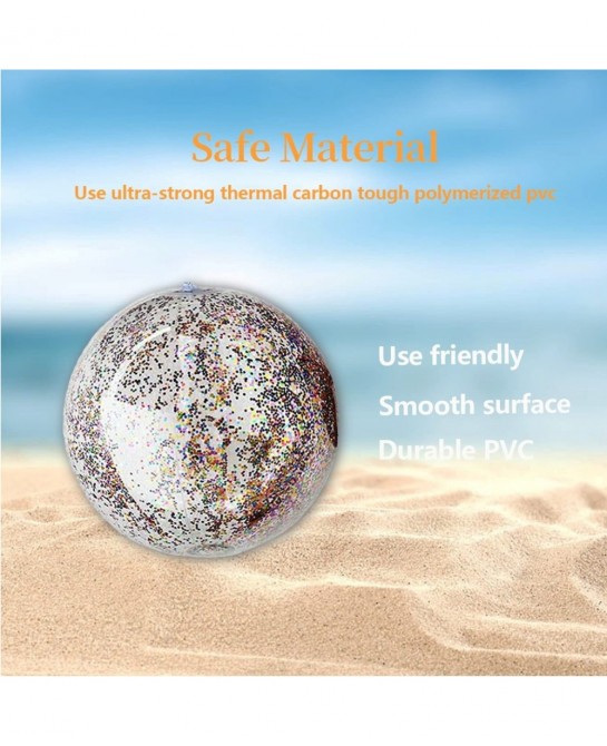 Beach Ball Jumbo Pool Games Ball Giant Glitter Inflatable Clear Beach Ball Water Play Toys Balls Beach Party Decorations Summ...