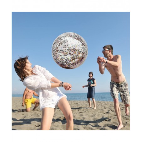 Beach Ball Jumbo Pool Games Ball Giant Glitter Inflatable Clear Beach Ball Water Play Toys Balls Beach Party Decorations Summ...