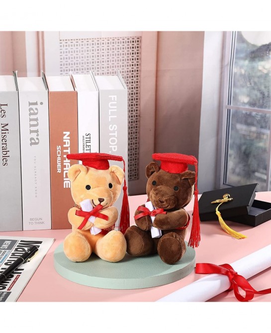 4 Pieces Graduation Bear Class of 2022 Graduation Bear Graduation Plush Bear with Cap Bear Graduation Gift Stuffed Graduation...