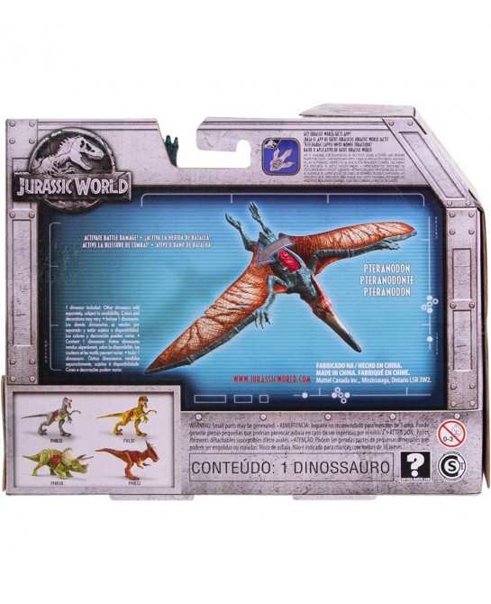 Jurassic World Battle Damage Pteranodon Figure [Colors May Vary] $82.52 Kids' Play Dinosaur & Prehistoric Creature Figures