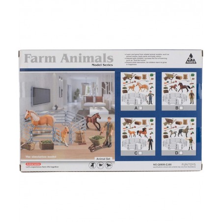 Farmer and Horses with Fence Children's Toy Figurine 9 Piece Playset $32.87 Play Figure Playsets