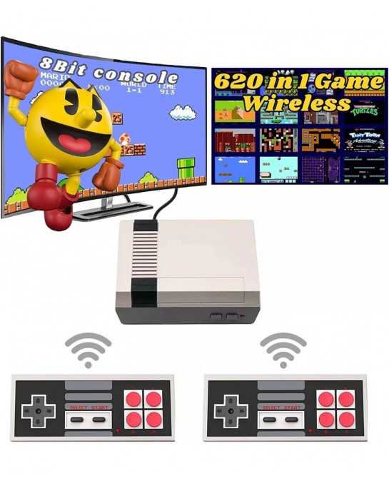 Retro Game Console with 620 Video Games Classic Mini Game System with Wireless Controller AV Output Plug and Play Retro Toys ...