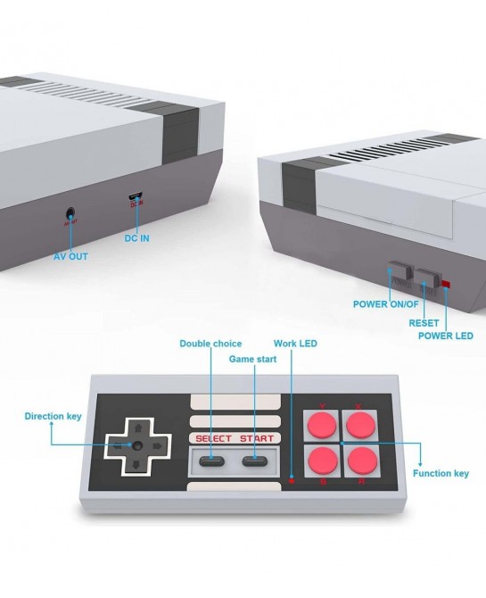 Retro Game Console with 620 Video Games Classic Mini Game System with Wireless Controller AV Output Plug and Play Retro Toys ...