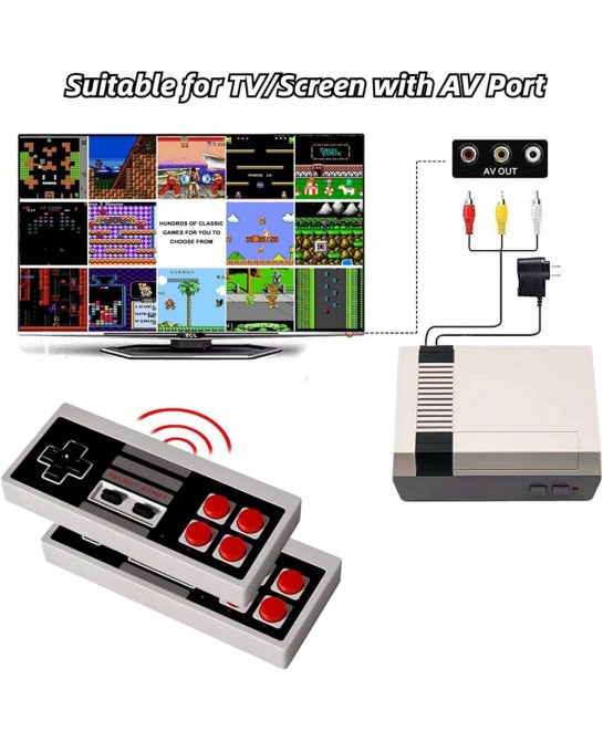 Retro Game Console with 620 Video Games Classic Mini Game System with Wireless Controller AV Output Plug and Play Retro Toys ...
