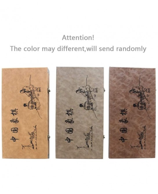 15 inch Chinese Chess Set with PU Leather Foldable Board Xiangqi Portable Chinese Chess Game Set Strategy Xiang Qi Board Game...