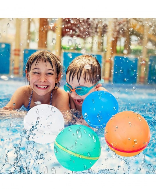 Reusable Water Balloons Happy Water Bombs Silicone Magnetic Refillable Quick Fill Self Sealing Water Balloons Splash Balls fo...