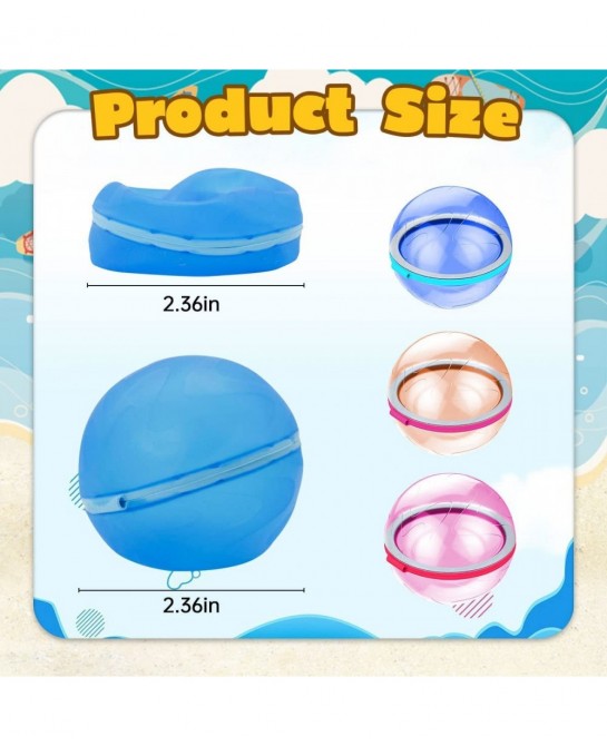 Reusable Water Balloons Happy Water Bombs Silicone Magnetic Refillable Quick Fill Self Sealing Water Balloons Splash Balls fo...