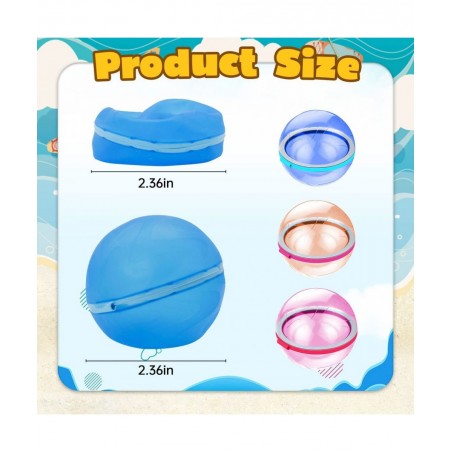 Reusable Water Balloons Happy Water Bombs Silicone Magnetic Refillable Quick Fill Self Sealing Water Balloons Splash Balls fo...