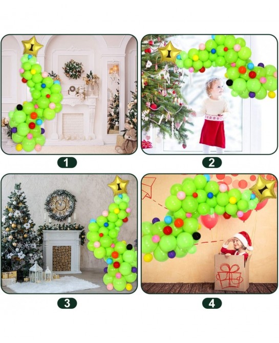 Christmas Balloons Tree Lime Green Balloon Garland Arch Kit Fruit Light Green Latex Balloons Star Foil Balloons for Birthday ...