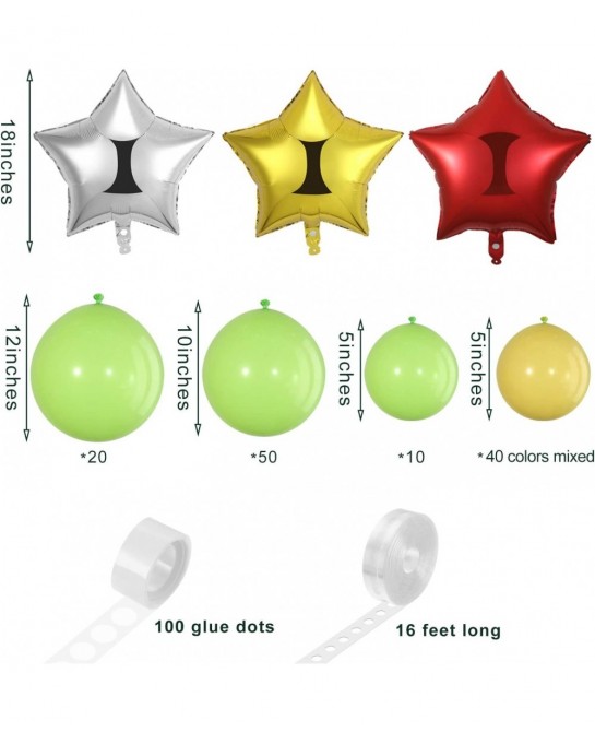 Christmas Balloons Tree Lime Green Balloon Garland Arch Kit Fruit Light Green Latex Balloons Star Foil Balloons for Birthday ...