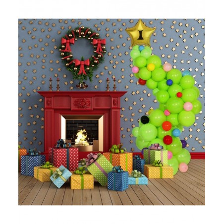 Christmas Balloons Tree Lime Green Balloon Garland Arch Kit Fruit Light Green Latex Balloons Star Foil Balloons for Birthday ...