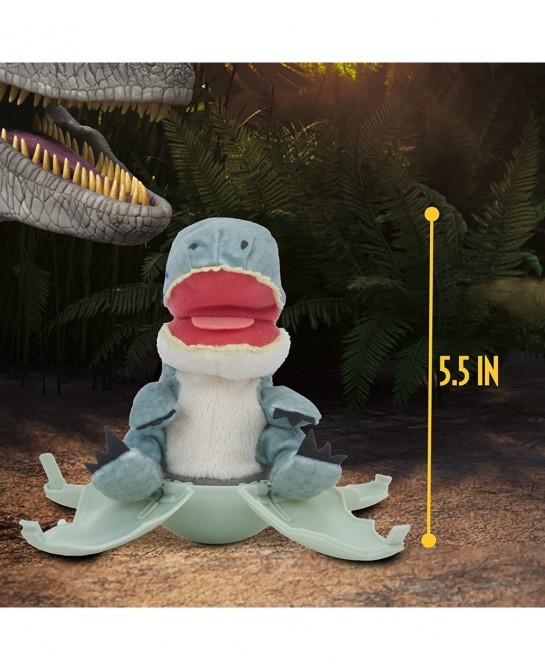 Jurassic World Drop 'n Pop Dino - Blue Velociraptor | Dinosaur Egg with Pop-up Plush Toy | Official Dominion Merchandise Gift...