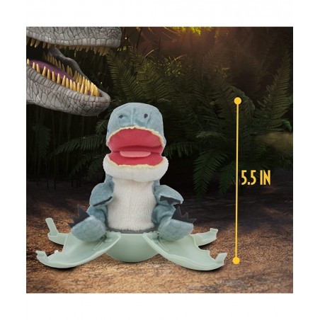 Jurassic World Drop 'n Pop Dino - Blue Velociraptor | Dinosaur Egg with Pop-up Plush Toy | Official Dominion Merchandise Gift...