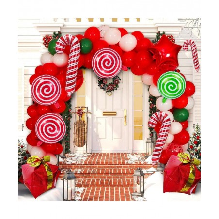 16 Pcs Christmas Candy Cane Foil Mylar Balloons Big Xmas Birthday Party Decoration Supplies Photo Backdrop Red And Green Swee...