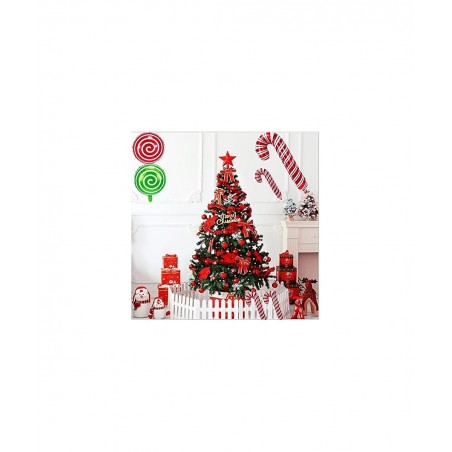 16 Pcs Christmas Candy Cane Foil Mylar Balloons Big Xmas Birthday Party Decoration Supplies Photo Backdrop Red And Green Swee...