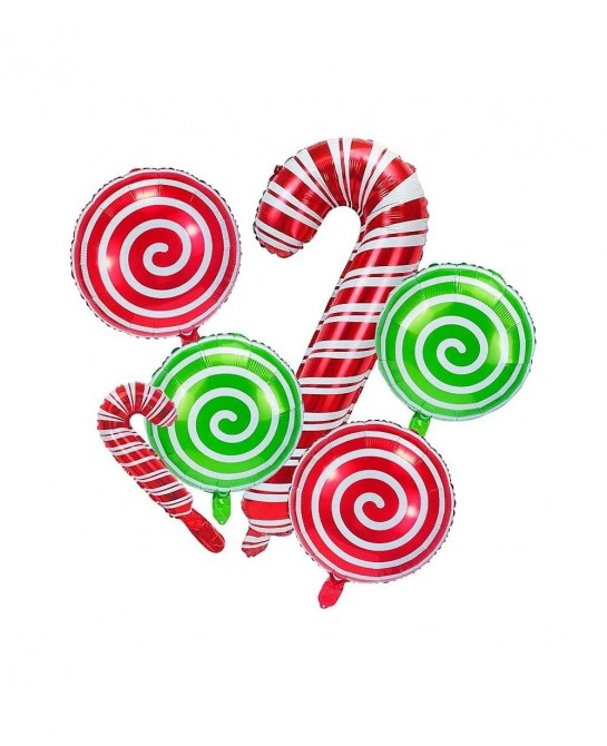 16 Pcs Christmas Candy Cane Foil Mylar Balloons Big Xmas Birthday Party Decoration Supplies Photo Backdrop Red And Green Swee...