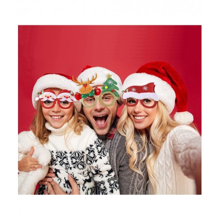 Christmas Glasses Frame and Headbands Set 12 PCS Glitter Party Glasses Frames And Cute Hair Hoop Christmas Decoration for Chr...