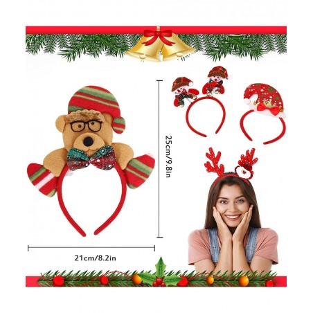 Christmas Glasses Frame and Headbands Set 12 PCS Glitter Party Glasses Frames And Cute Hair Hoop Christmas Decoration for Chr...